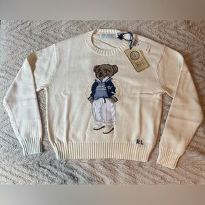 NWT Polo Ralph Lauren Spelman College Crewneck Bear Sweater XS